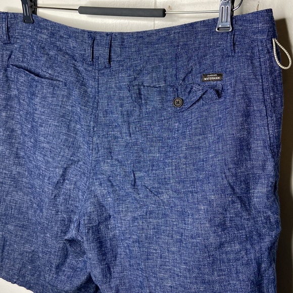 Quicksilver Waterman Collection Men’s Linen Blend Shorts Size 36 blue - Picture 7 of 8